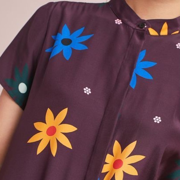 Anthropologie Dusen Dusen Purple Daisy Dress sz S - Picture 3 of 7